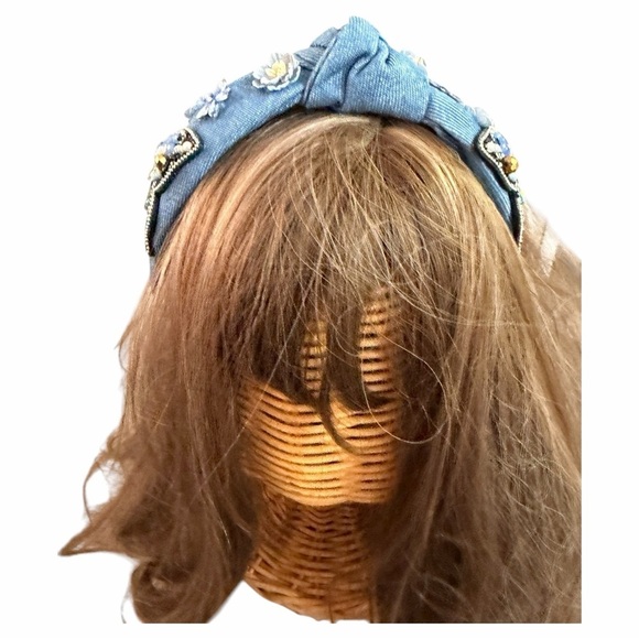 Embellished Blue Headband with Butterfly Design main image 4